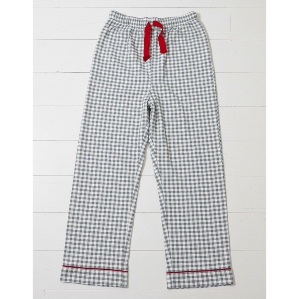 Addie Lou Blu Gingham Pajama Pants Gray White Size M NWT‎